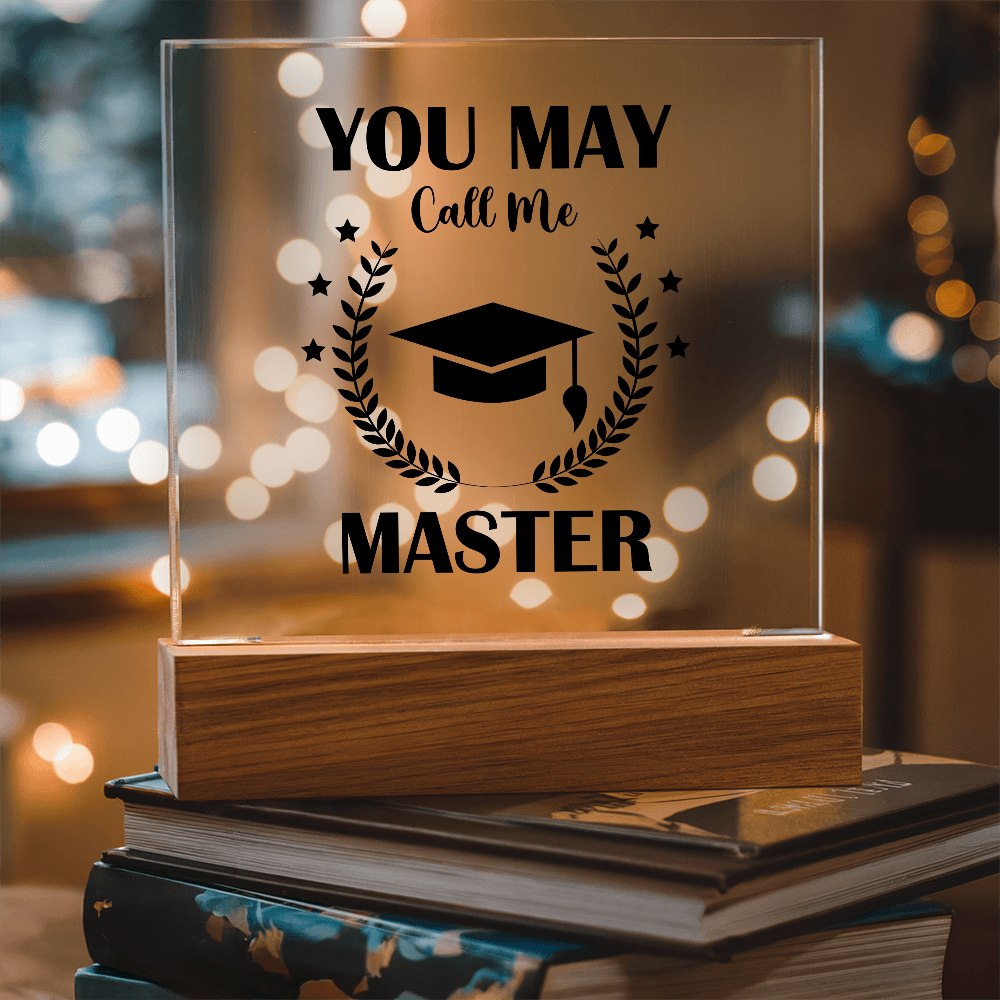 Acrylic Square Plaque - Graduation, Masters