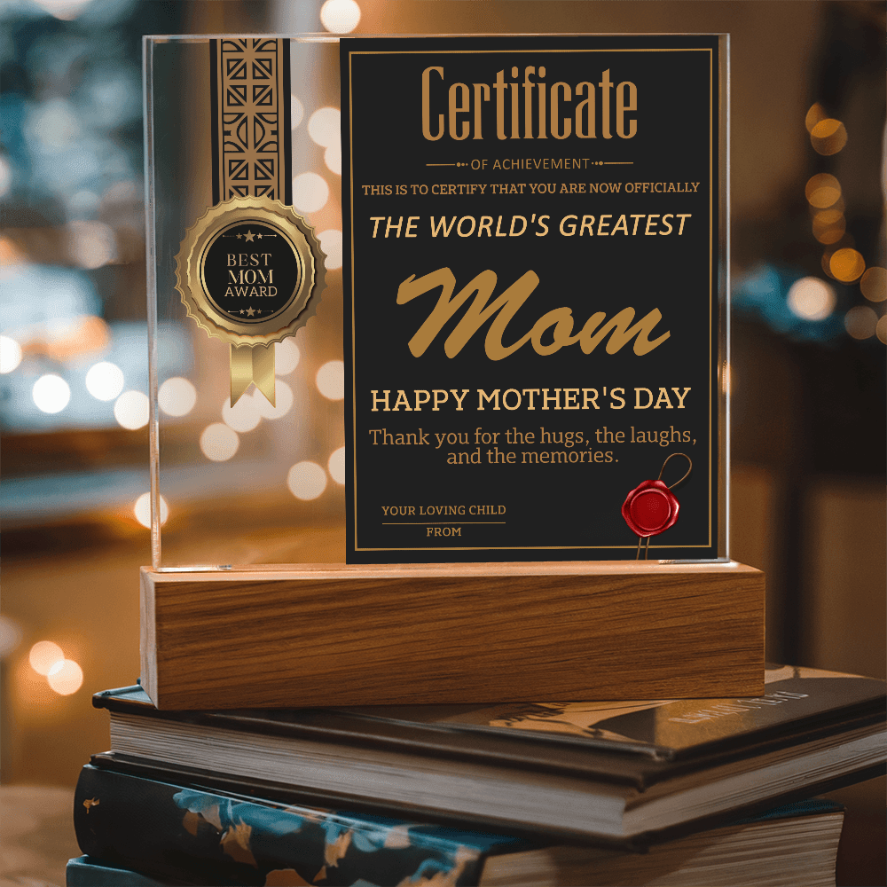 Acrylic Square Plaque – World's Greatest Mom Mother's Day - TreasuredTale