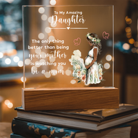 Acrylic Square Plaque for New Mom Daughter from Mom (White Text) - Mother's Day Gift