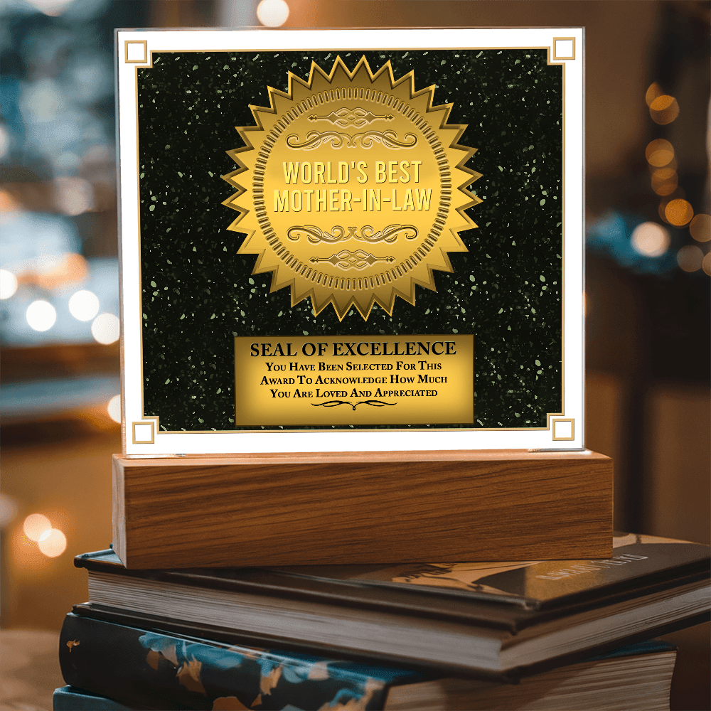 Acrylic Square Plaque – World's Best Mother - in - Law Gift - TreasuredTale