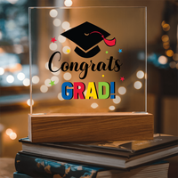 Acrylic Square Plaque - Congrats grad, Graduation