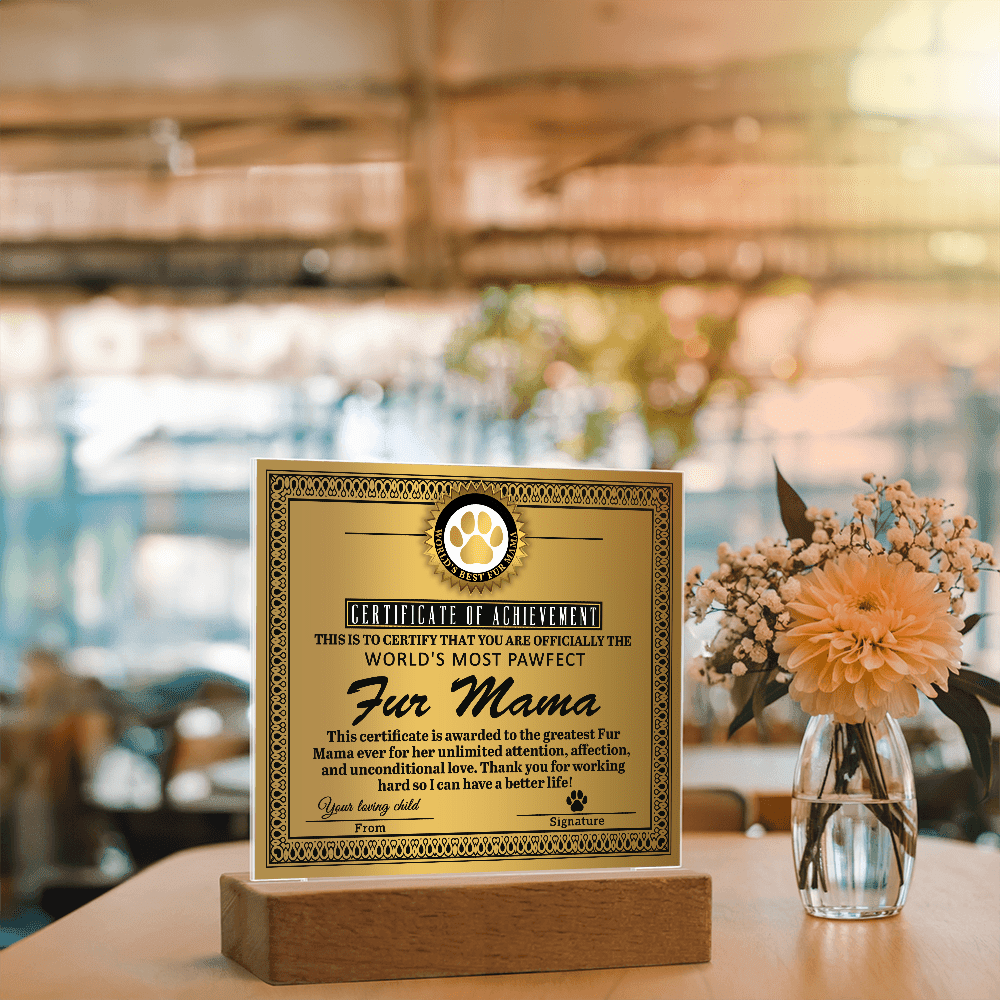 Acrylic Square Plaque – Funny Fur Mama Gift - TreasuredTale