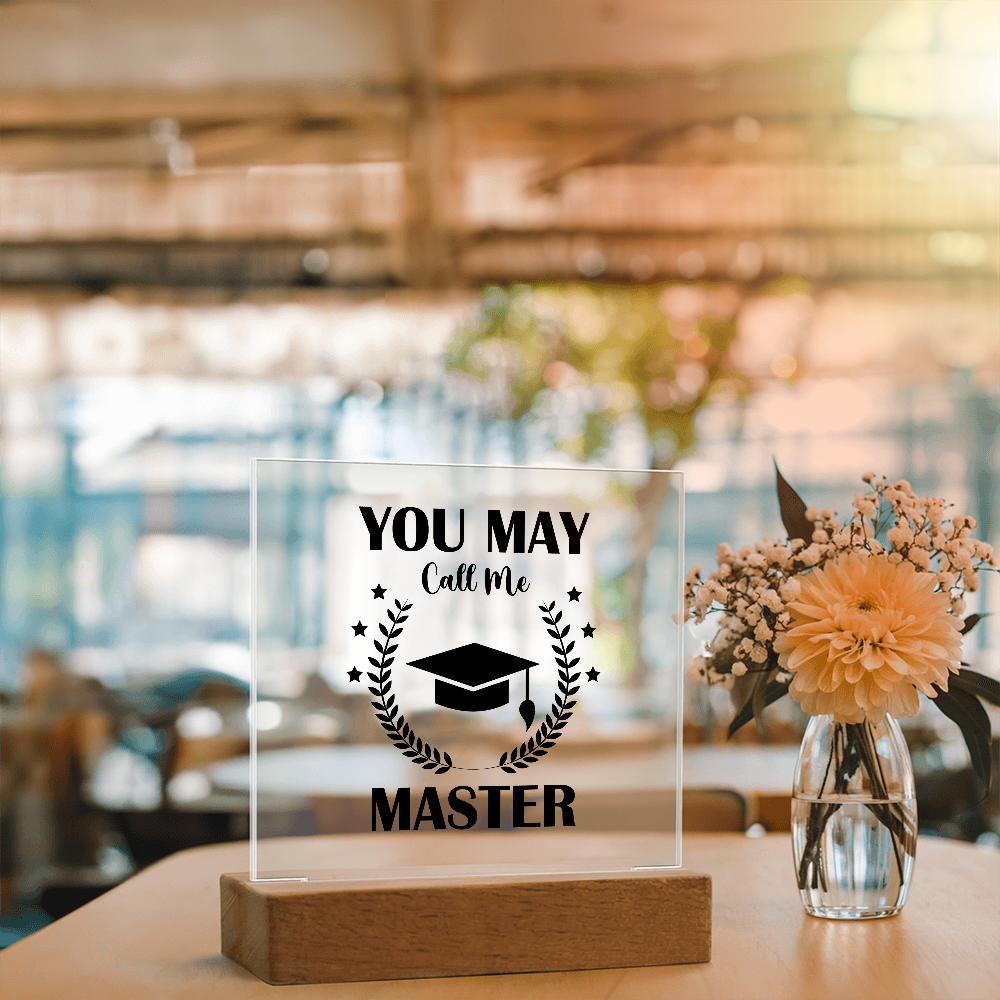 Acrylic Square Plaque - Graduation, Masters