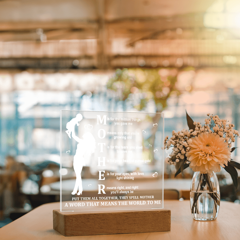 Acrylic Square Plaque – Mother Gift That Means the World - TreasuredTale