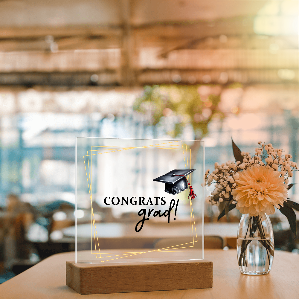 Acrylic Square Plaque - Graduation, Congrats Grad