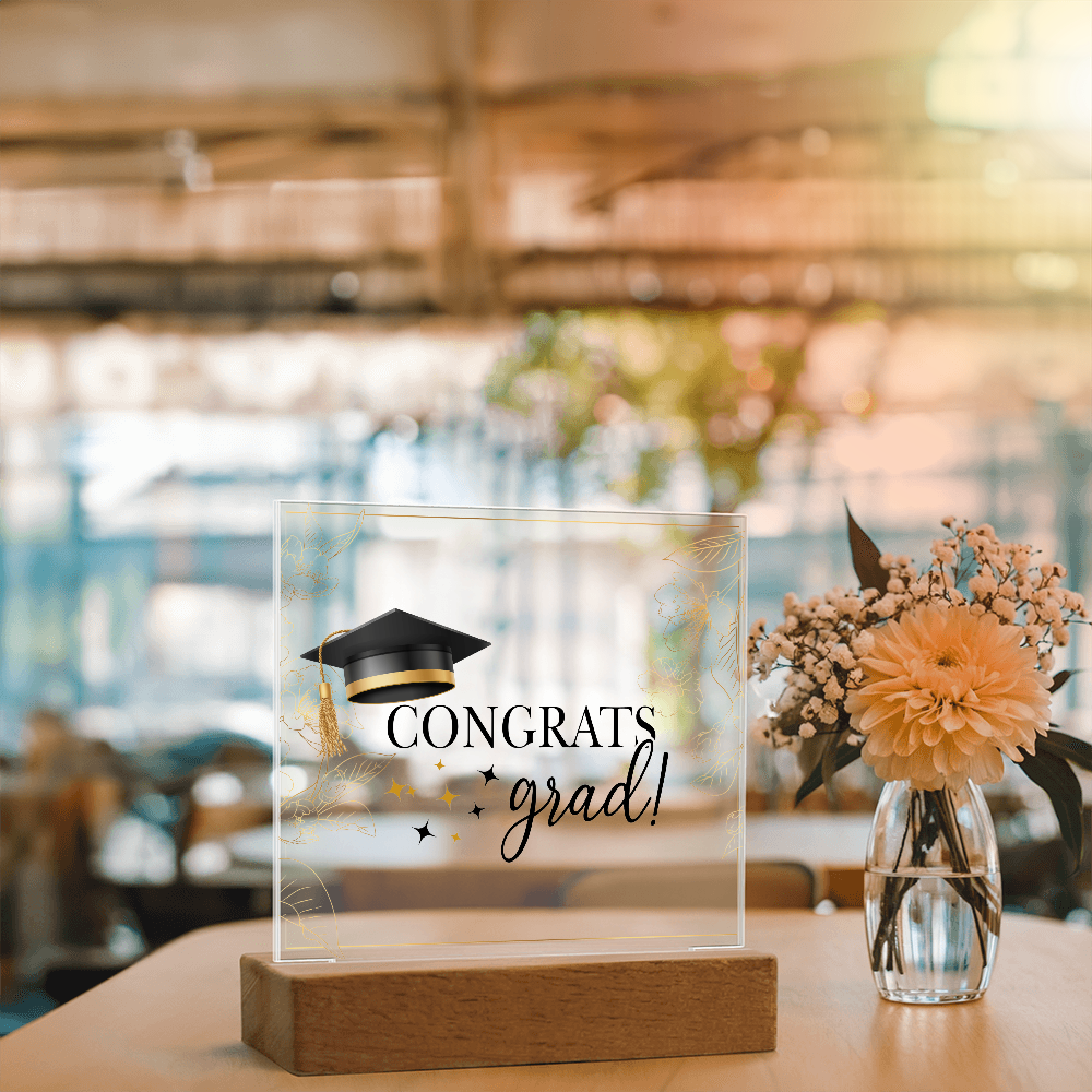 Acrylic Square Plaque - Graduation