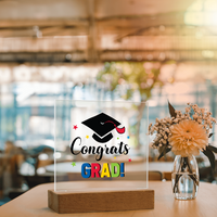 Acrylic Square Plaque - Congrats grad, Graduation