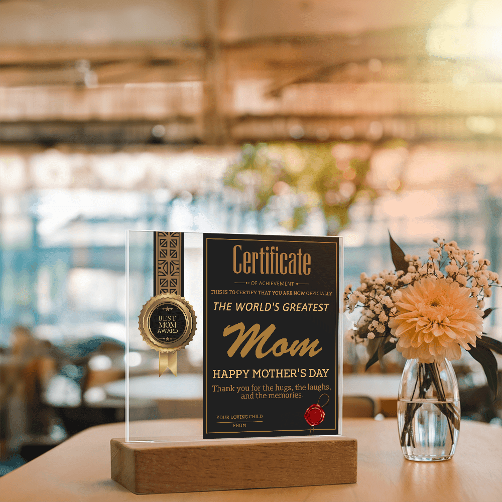 Acrylic Square Plaque – World's Greatest Mom Mother's Day - TreasuredTale