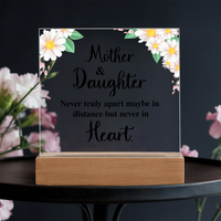 Acrylic Square Plaque for Mom - Mother's Day Gift - Mother & Daughter