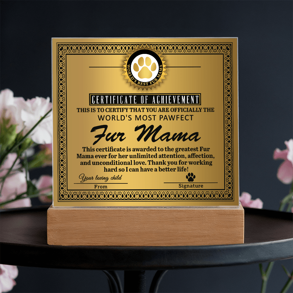 Acrylic Square Plaque – Funny Fur Mama Gift - TreasuredTale