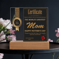 Acrylic Square Plaque – World's Greatest Mom Mother's Day - TreasuredTale
