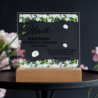 Personalized Acrylic Square Plaque - Graduation, Masters,  Religion