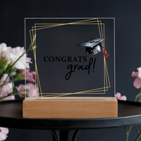 Acrylic Square Plaque - Graduation, Congrats Grad