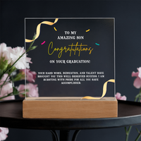 Acrylic Square Plaque - Graduation, To My Amazing Son
