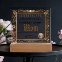 Acrylic Circle Plaque – World's Greatest Mom Award - TreasuredTale