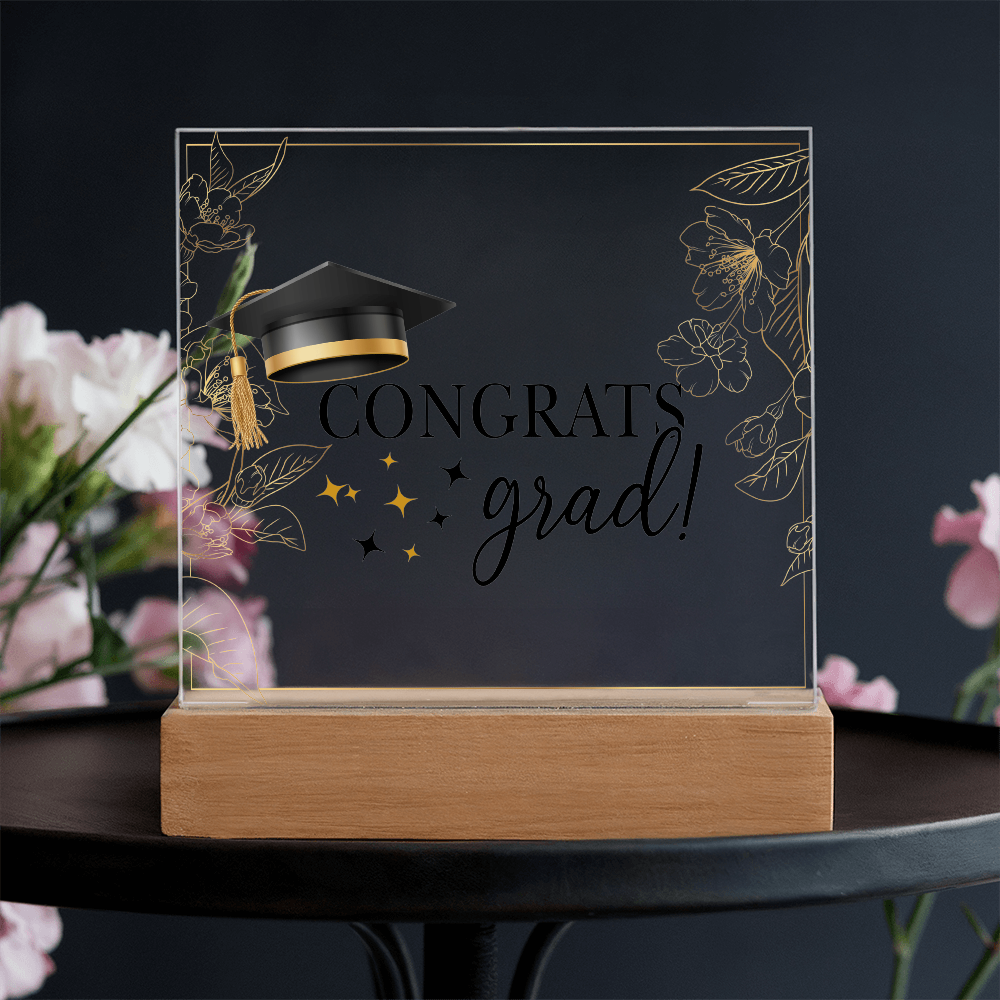 Acrylic Square Plaque - Graduation