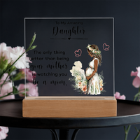 Acrylic Square Plaque for New Mom Daughter from Mom (Black Text) - Mother's Day Gift