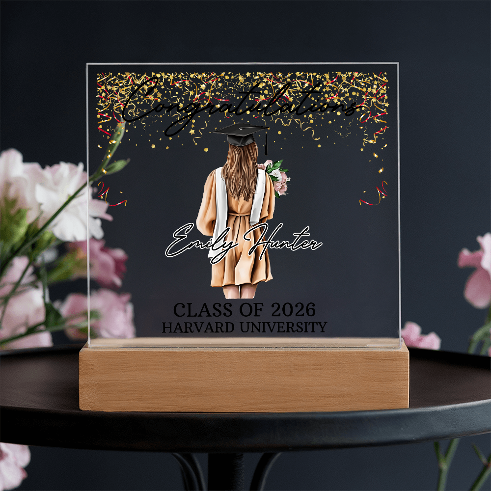 Acrylic Square Plaque - Personalized Graduation Gift For Her, Class Of 2026