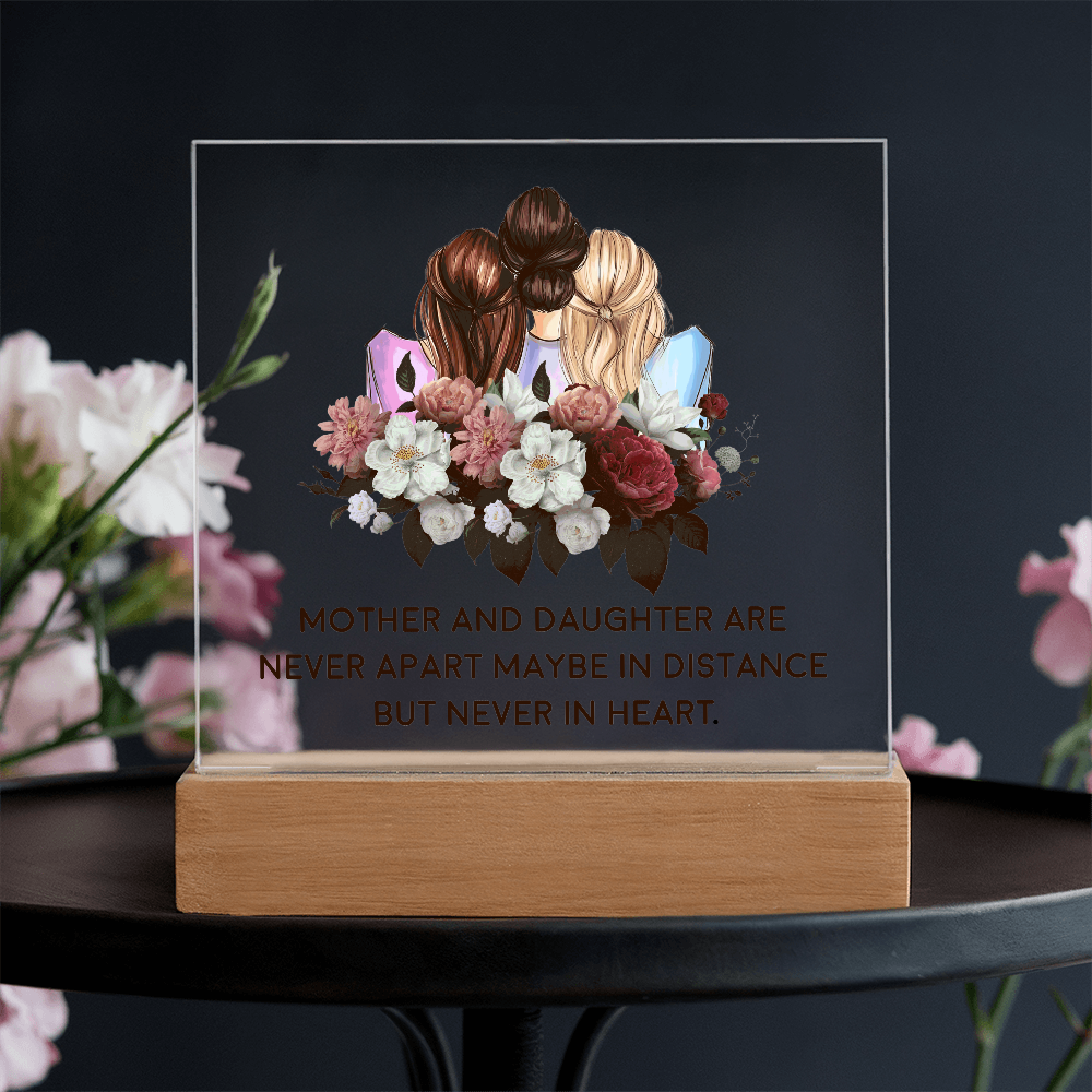 Acrylic Square Plaque for Mom from Daughters - Mother's Day Gift - Mother and Daughter