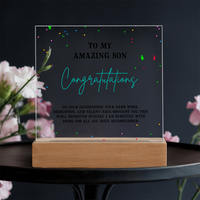 Acrylic Square Plaque - Son Graduation