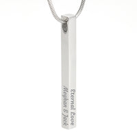 Engraved 4-Sided Stick Necklace with Message Card for Mom - Mother's Day Gift