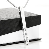 Engraved 4-Sided Stick Necklace with Message Card for Mom - Mother's Day Gift