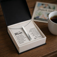 Engraved 4-Sided Stick Necklace with Message Card for Mom - Mother's Day Gift