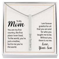 Engraved 4-Sided Stick Necklace with Message Card for Mom - Mother's Day Gift