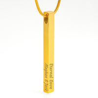 Engraved 4-Sided Stick Necklace with Message Card for Mom - Mother's Day Gift