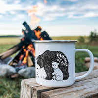 12oz Enamel Camping Mug for Mom - Mother's Day Gift - Mama Bear