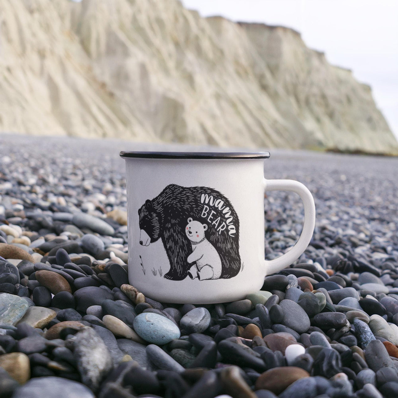 12oz Enamel Camping Mug for Mom - Mother's Day Gift - Mama Bear