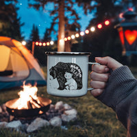 12oz Enamel Camping Mug for Mom - Mother's Day Gift - Mama Bear