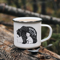 12oz Enamel Camping Mug for Mom - Mother's Day Gift - Mama Bear