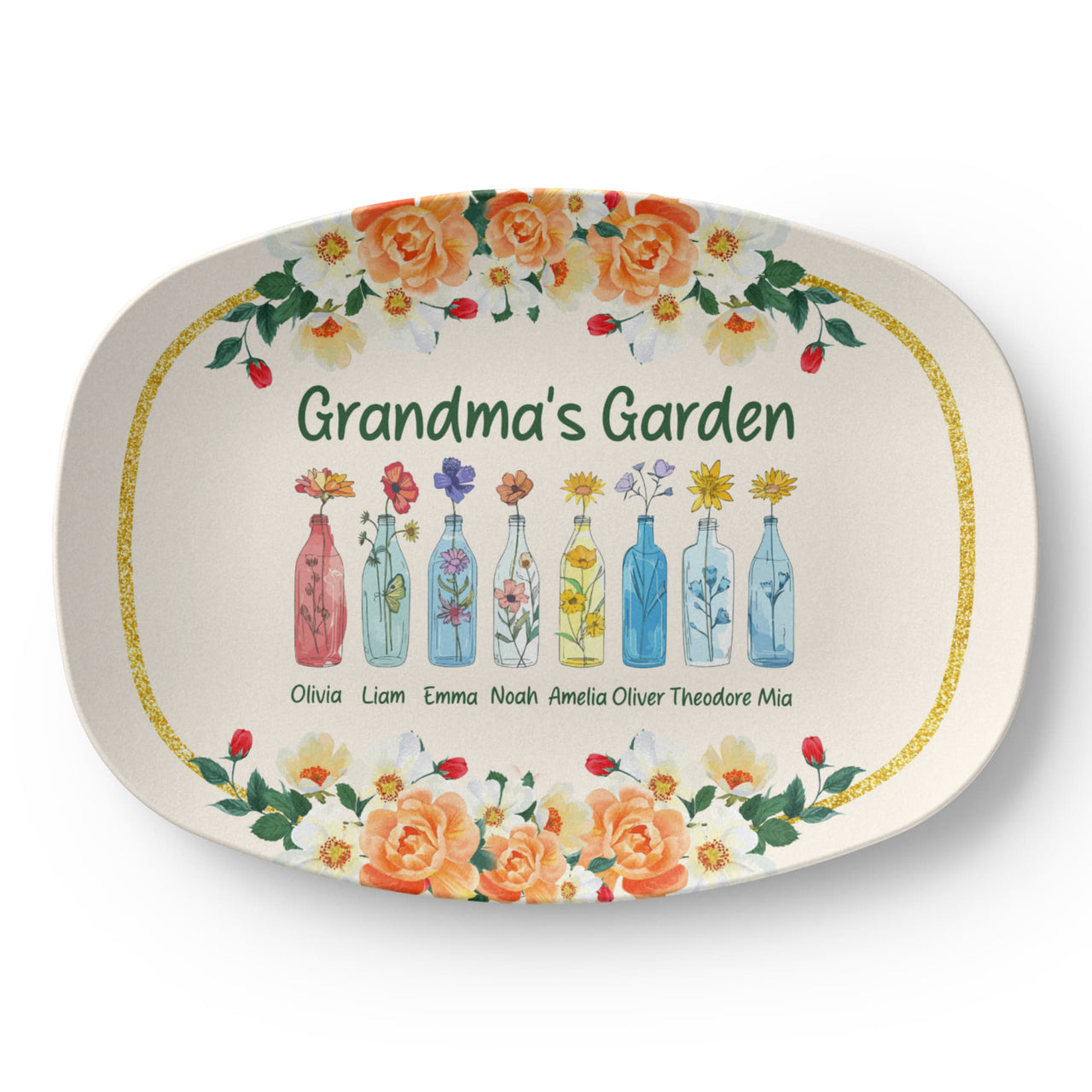 10”x14” Platter for Grandma - Mother's Day Gift - Grandma's Garden