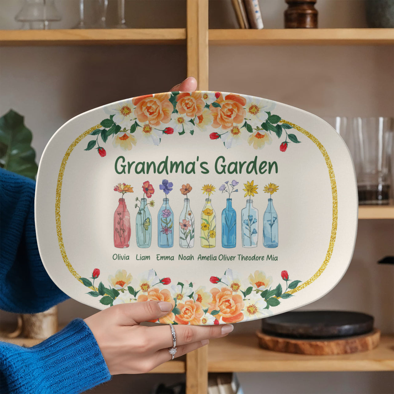 10”x14” Platter for Grandma - Mother's Day Gift - Grandma's Garden