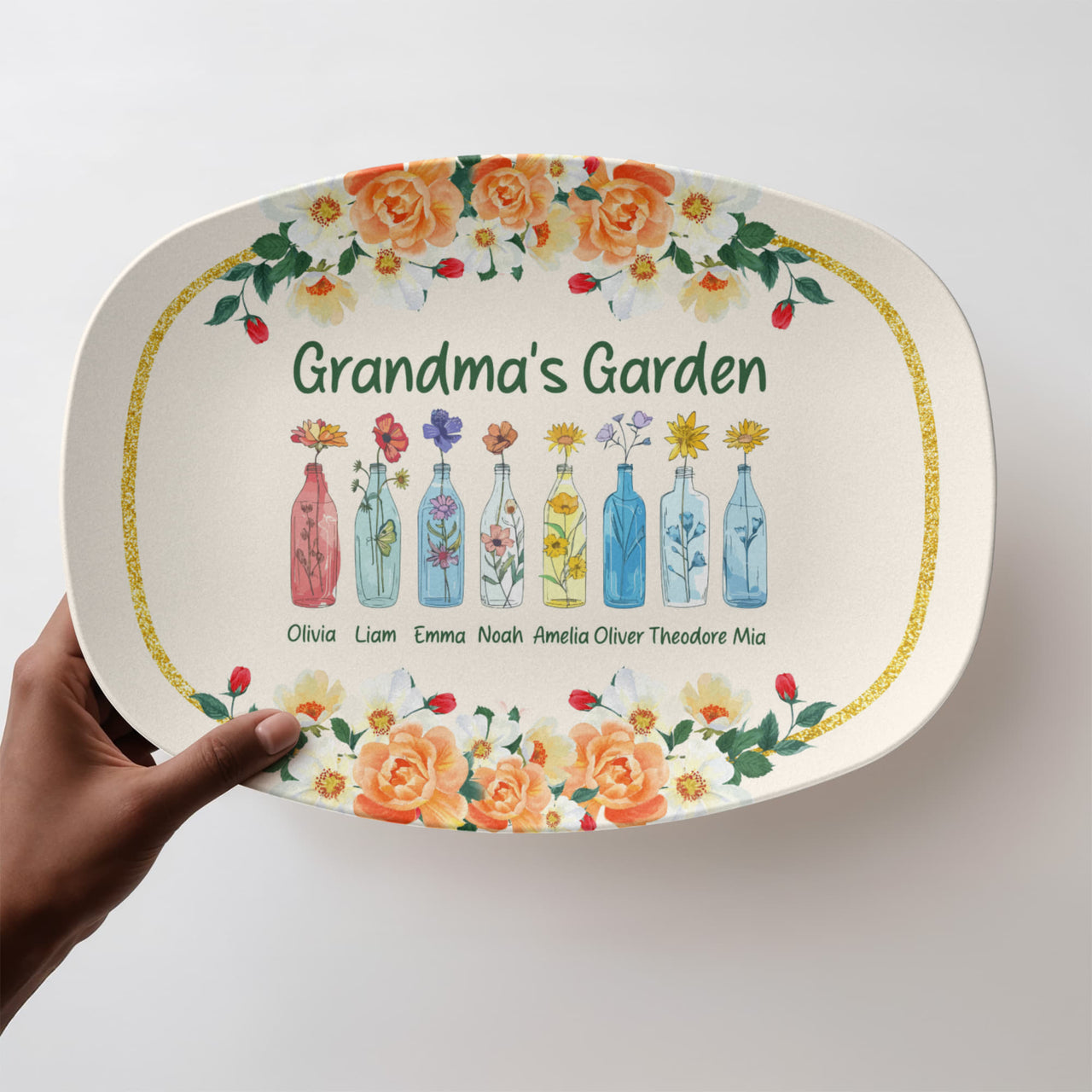 10”x14” Platter for Grandma - Mother's Day Gift - Grandma's Garden