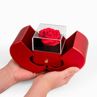 Love Knot Necklace with Red Heart Rose Box for Mom from Daughter - Mother's Day Gift
