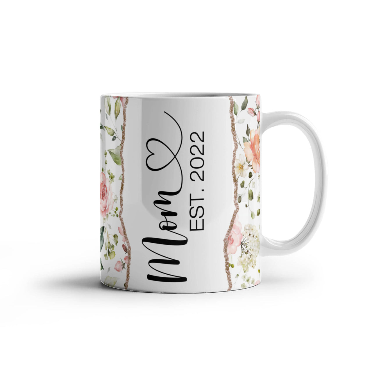 Personalized White Ceramic Mug for Mom - Mother's Day Gift - Mom EST.