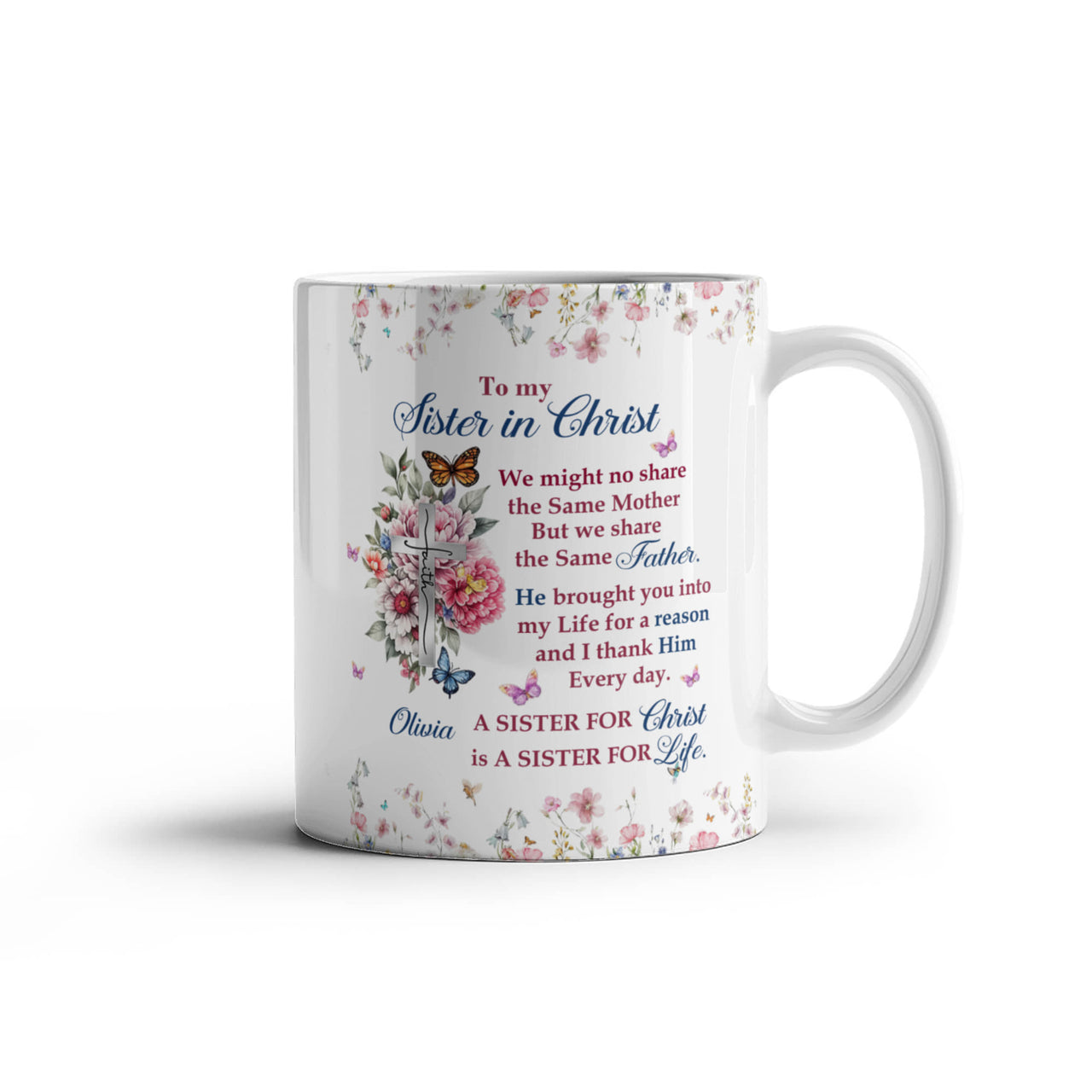 White Ceramic Mug - Sister in Christ