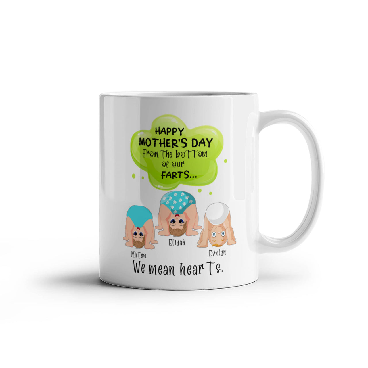 Funny White Ceramic Photo for Mom - Mother's Day Gift - From the Bottom of Our Hearts