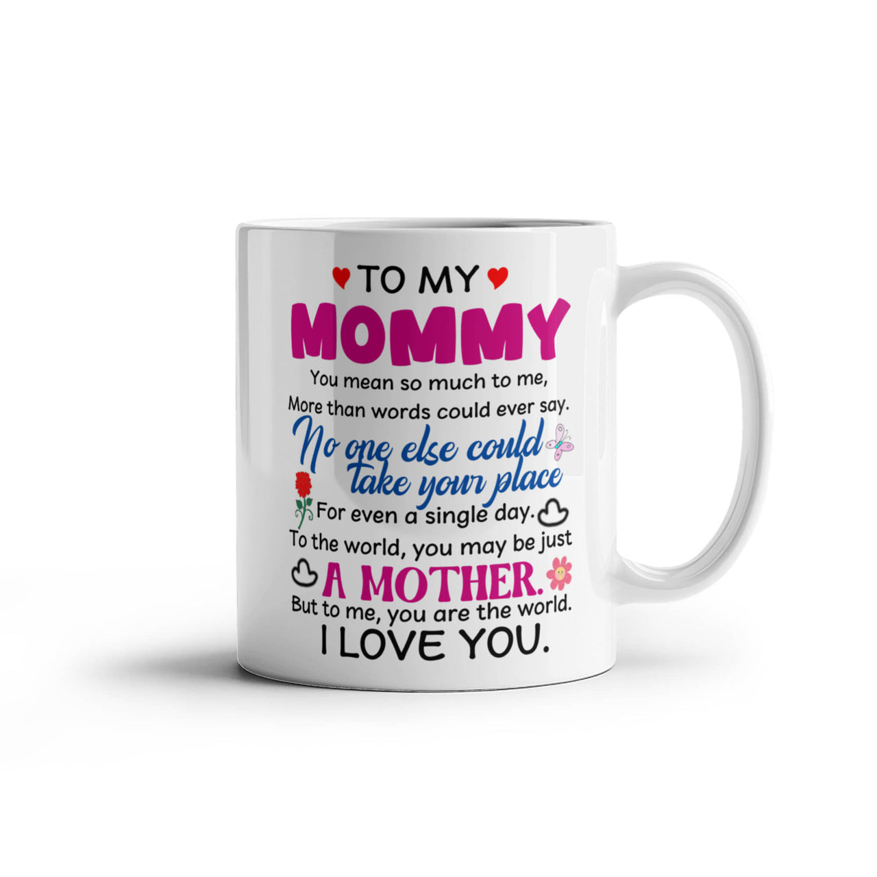 Personalized White Ceramic Photo Mug for Mom - Mother's Day Gift - To My Mommy