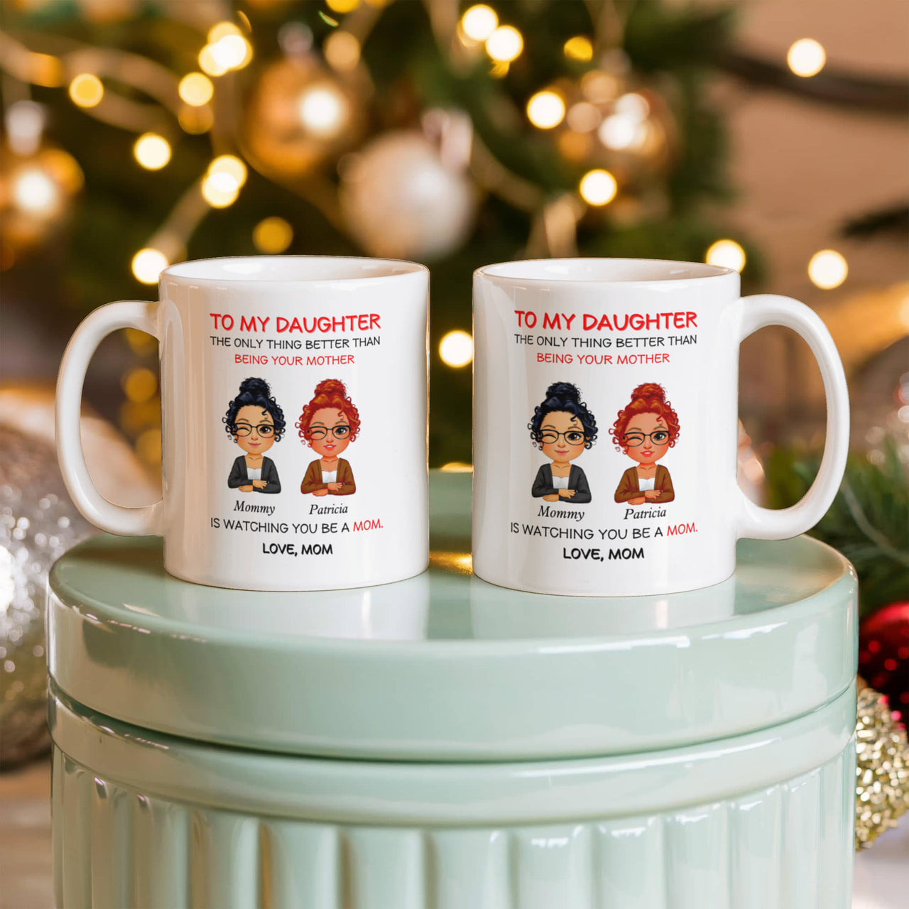 White Ceramic Mug for Daughter from Mom - Mother's Day Gift