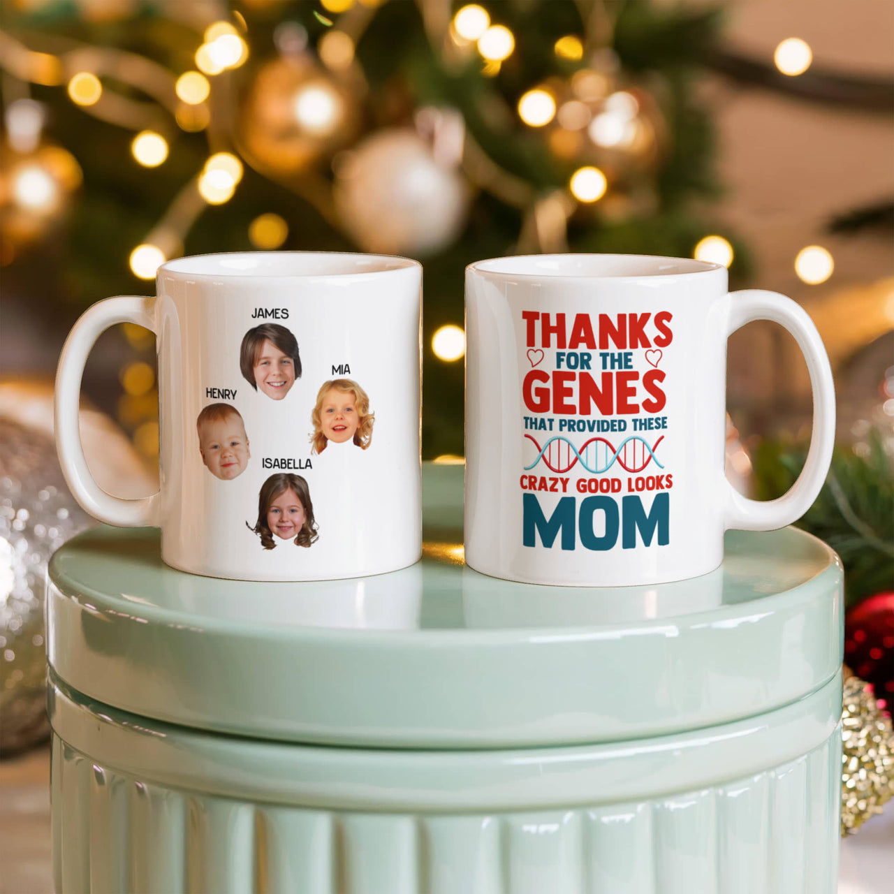 Funny White Ceramic Mug for Mom - Mother's Day Gift - Thanks for the Genes