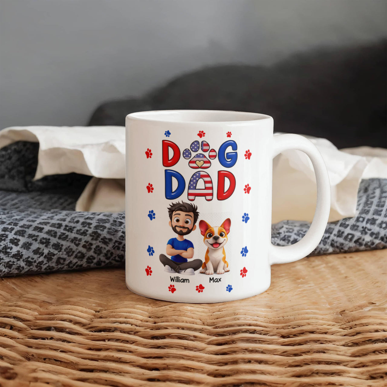 White Ceramic Mug 11 oz & 15 oz - Dog Dad