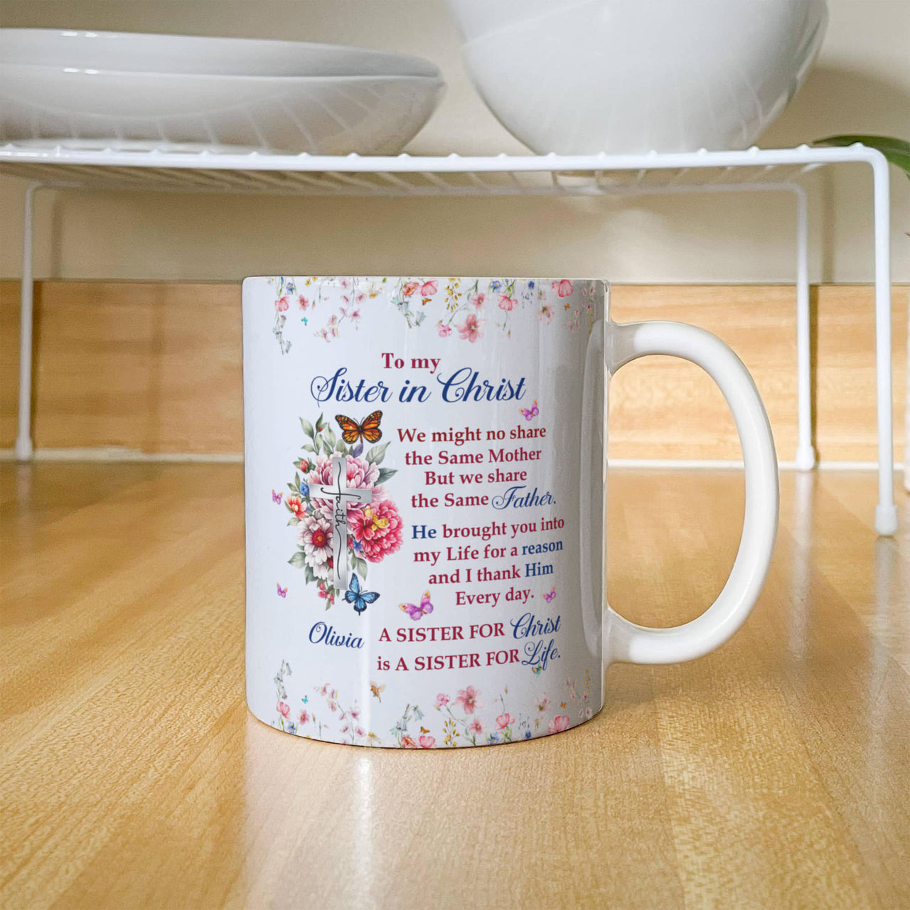 White Ceramic Mug - Sister in Christ