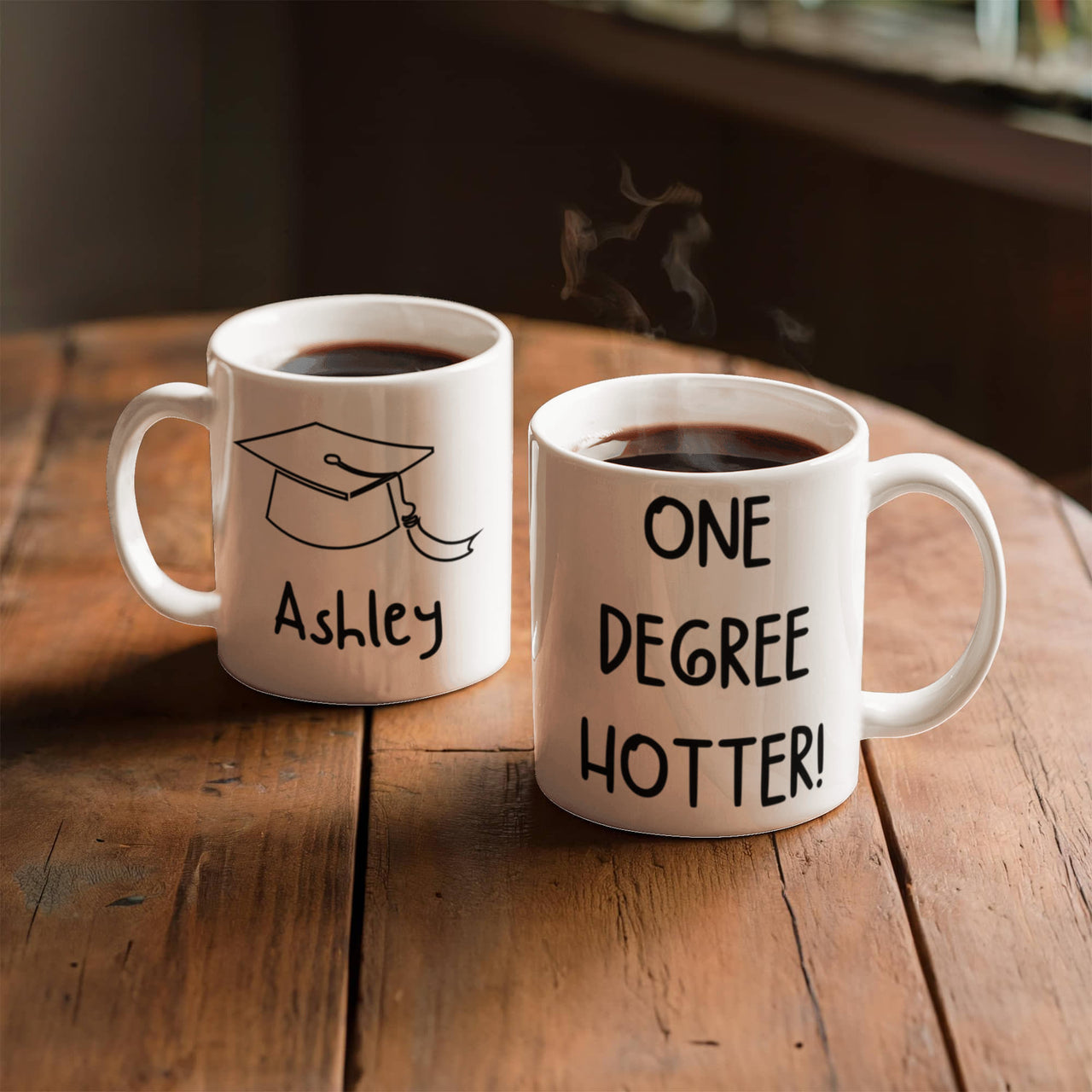 White Ceramic Mug Multiple Variants - one degree hotter funny