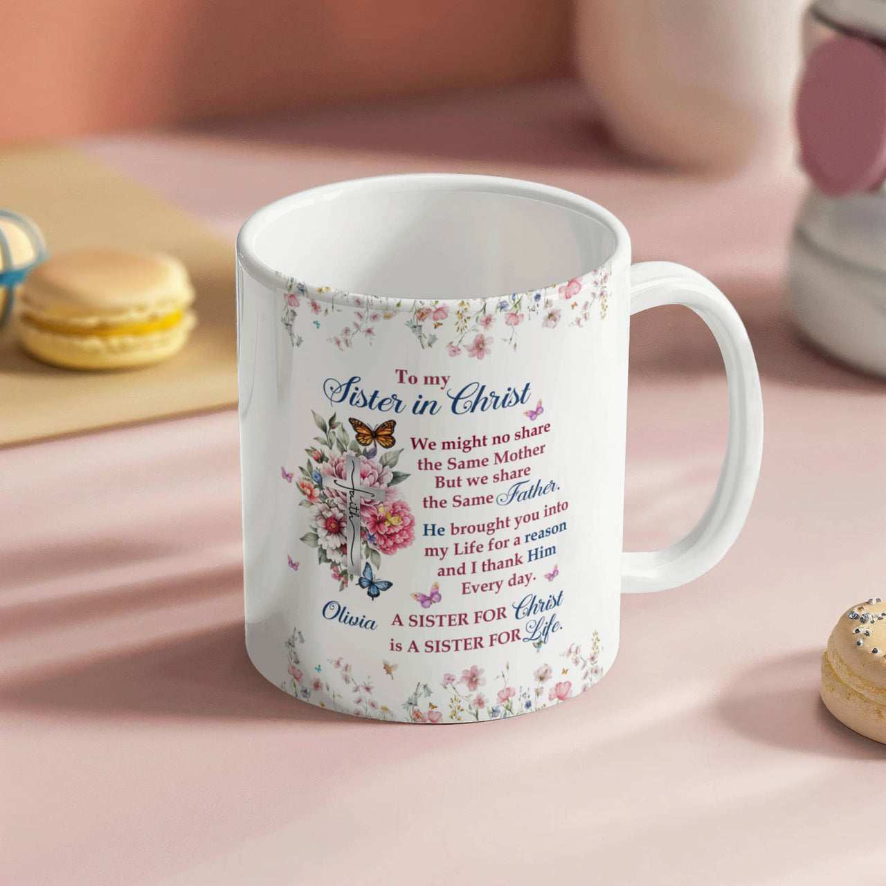 White Ceramic Mug - Sister in Christ