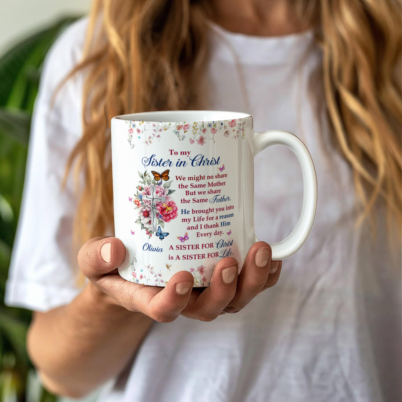 White Ceramic Mug - Sister in Christ