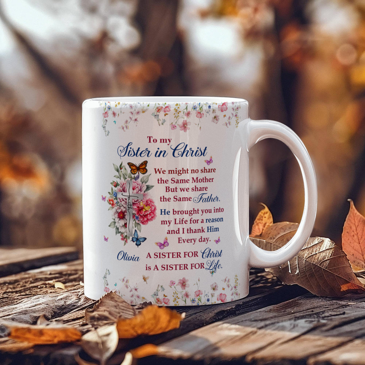 White Ceramic Mug - Sister in Christ
