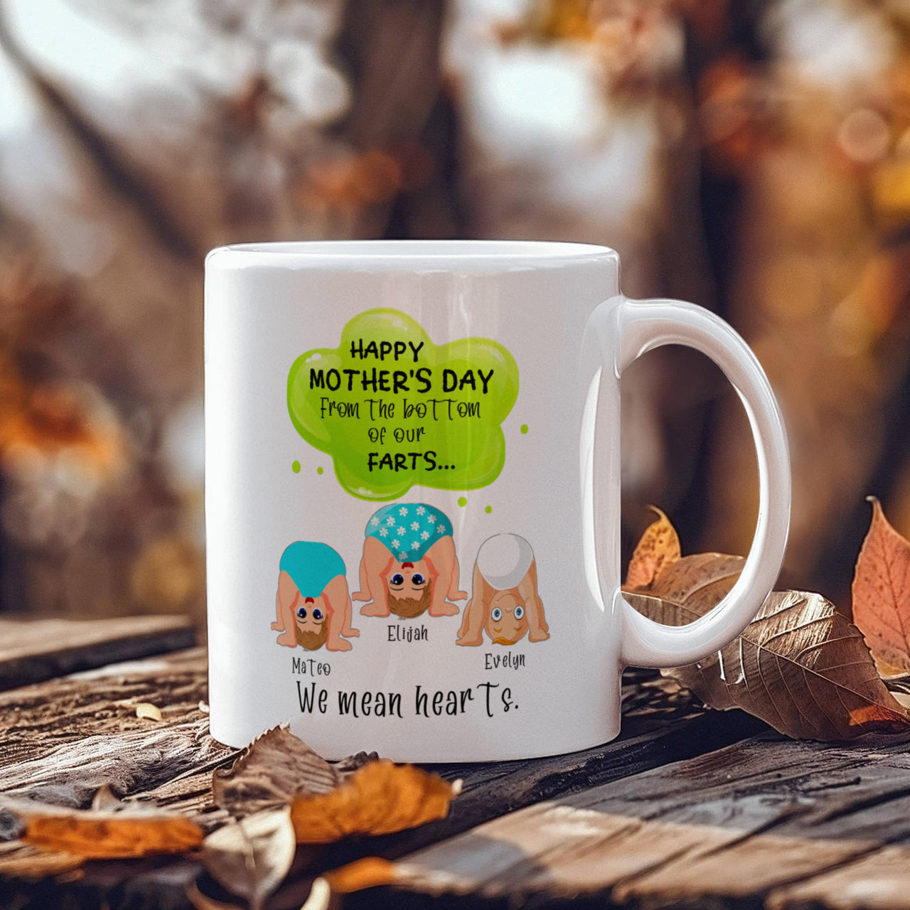 Funny White Ceramic Photo for Mom - Mother's Day Gift - From the Bottom of Our Hearts